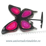 Fluture agat pe suport de metal